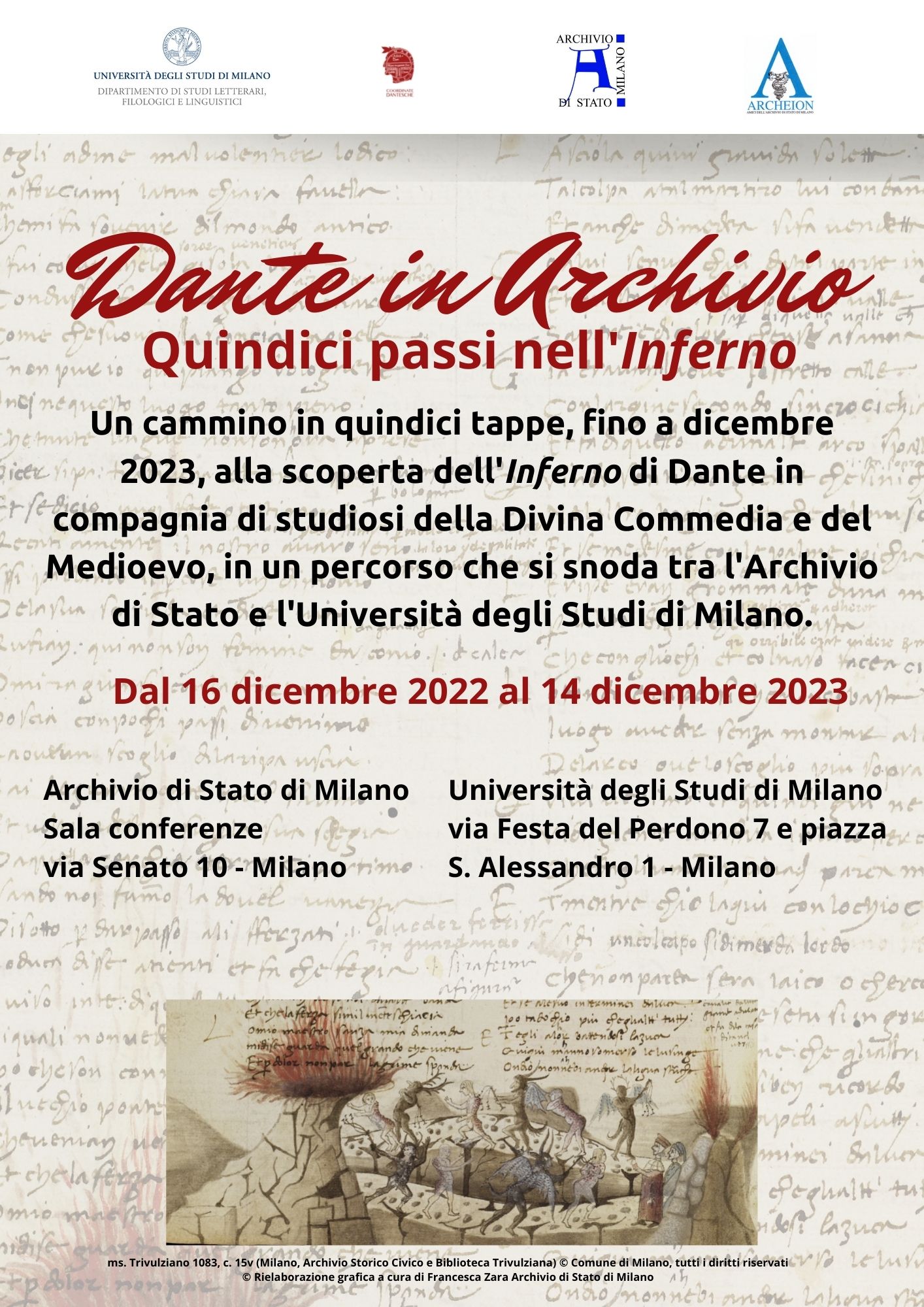 Dante in Archivio. Quindici passi nell'Inferno